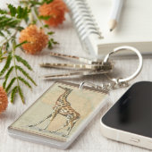 アフリカの地図とキリン キーホルダー (正面右)