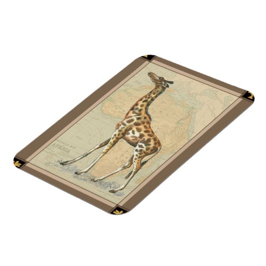 アフリカの地図とキリン マグネット (左側)