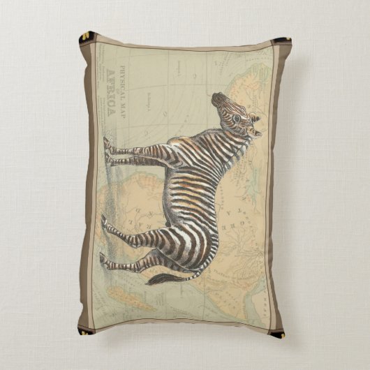 アフリカの地図とゼブラ アクセントクッション (裏面(縦))