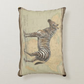 アフリカの地図とゼブラ アクセントクッション (正面(垂直))