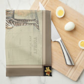 アフリカの地図とゼブラ キッチンタオル (四つ折り)