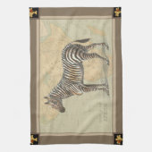 アフリカの地図とゼブラ キッチンタオル (縦)