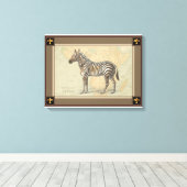 アフリカの地図とゼブラ キャンバスプリント (インサイチュ (ウッドフロア))