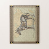 アフリカの地図とゼブラ ジグソーパズル (縦)