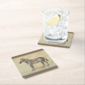 アフリカの地図とゼブラ スクエアペーパーコースター (インサイチュ)