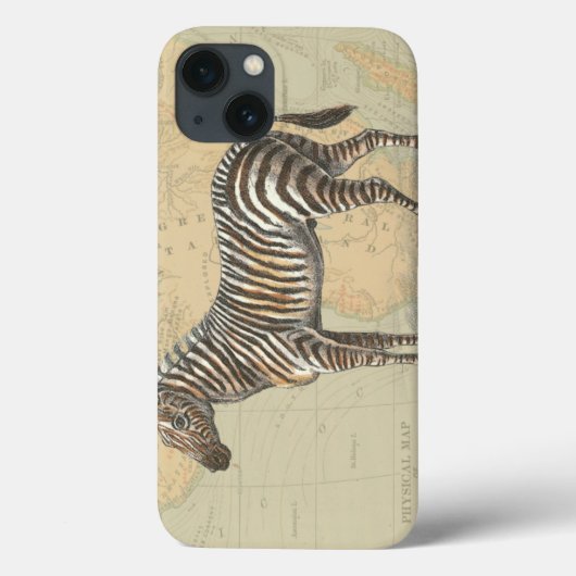 アフリカの地図とゼブラ Case-Mate iPhoneケース (裏面)