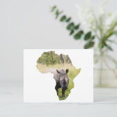 アフリカの地図と夕日 ポストカード (スタンド正面)