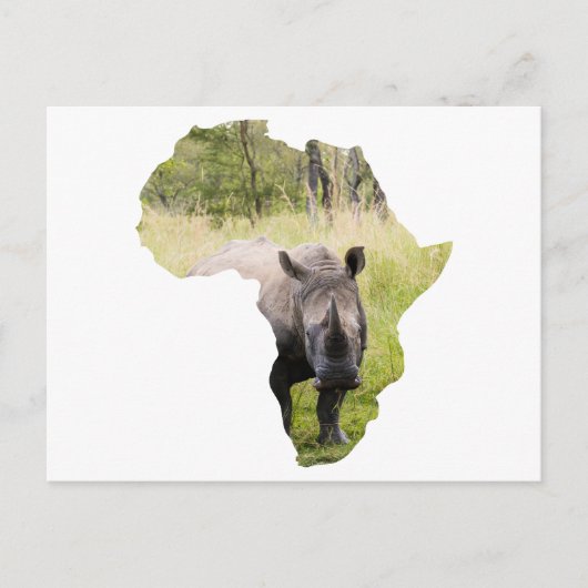 アフリカの地図と夕日 ポストカード (正面)