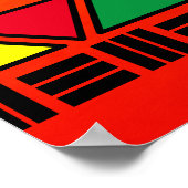 アフリカの地図と拳をオンにした黒いグランジ歴史 ポスター (角)