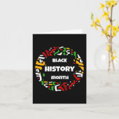 アフリカの地図と黒い歴史月Afroの国旗 カード (黄色い花)
