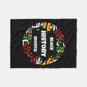 アフリカの地図と黒い歴史月Afroの国旗 フリースブランケット (正面(横))