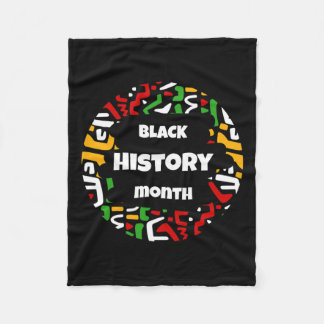 アフリカの地図と黒い歴史月Afroの国旗 フリースブランケット