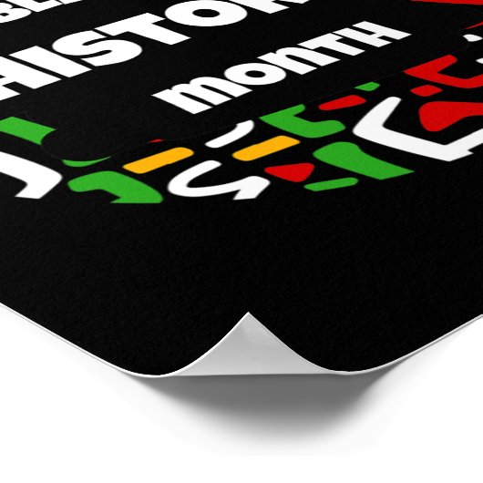 アフリカの地図と黒い歴史月Afroの国旗 ポスター (角)