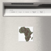 アフリカの地図アフリカの戦士のアートワーク マグネット (インサイチュ (食洗機))