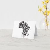 アフリカの地図アフリカプライドゼブラパターン カード (黄色い花)