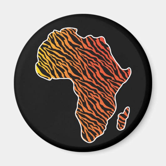 アフリカの地図アフリカプライドゼブラパターン マグネット (正面)