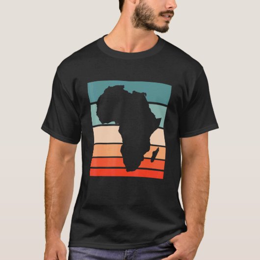 アフリカの地図アフリカプライドブラックHist Tシャツ (正面)