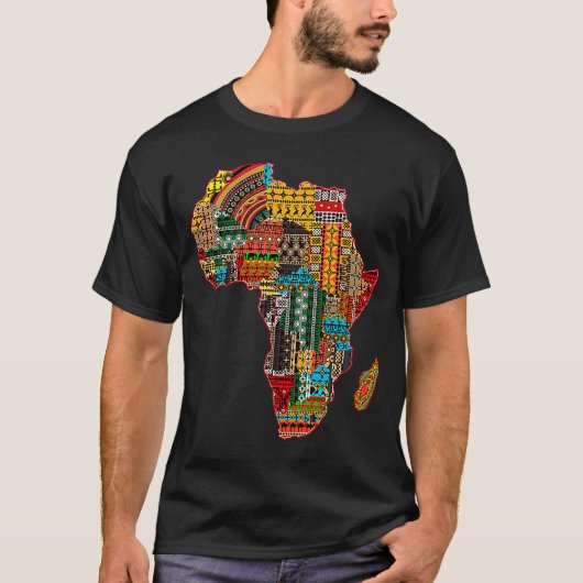 アフリカの地図アフリカ諸国の名前アフロメラニン Tシャツ (正面)