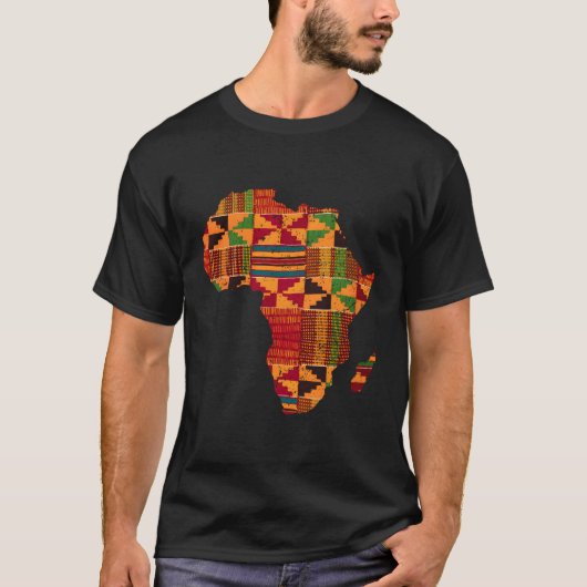 アフリカの地図ケンテ Tシャツ (正面)