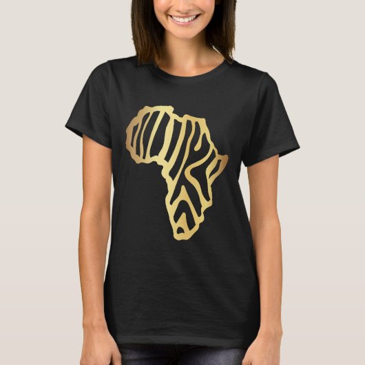 アフリカの地図ゴールデン4 Tシャツ (正面)
