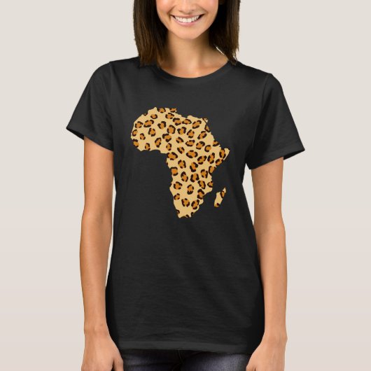 アフリカの地図チータサファリアフリカ Tシャツ (正面)