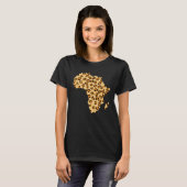 アフリカの地図チータサファリアフリカ Tシャツ (正面フル)