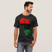 アフリカの地図パンアフリカプライドUNIA国旗ブラックリバー Tシャツ (正面フル)