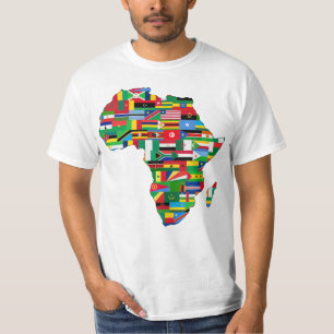 アフリカの地図フラグ Tシャツ