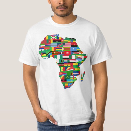 アフリカの地図フラグ Tシャツ (正面)
