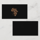 アフリカの地図プライドハート女性女子ブラックヒスト 名刺 (正面/裏面)