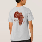 アフリカの地図ラフリク・キリンデザイン Tシャツ (裏面)