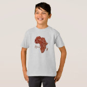 アフリカの地図ラフリク・キリンデザイン Tシャツ (正面フル)