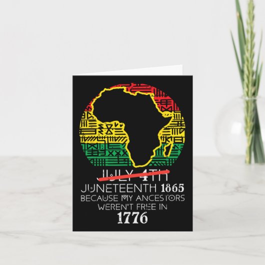 アフリカの地図1865年7月4日6月19日 カード (正面)