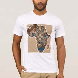 アフリカの地図 – はっきりした抽象芸術大陸 Tシャツ