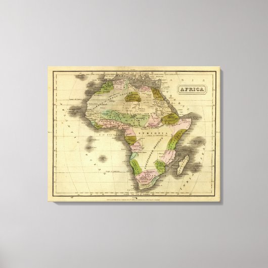 アフリカの地図 キャンバスプリント (正面)