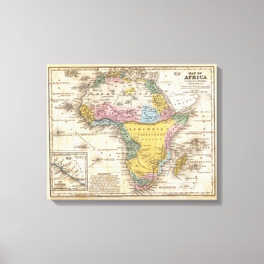 アフリカの地図 キャンバスプリント (正面)