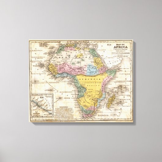 アフリカの地図 キャンバスプリント (正面)