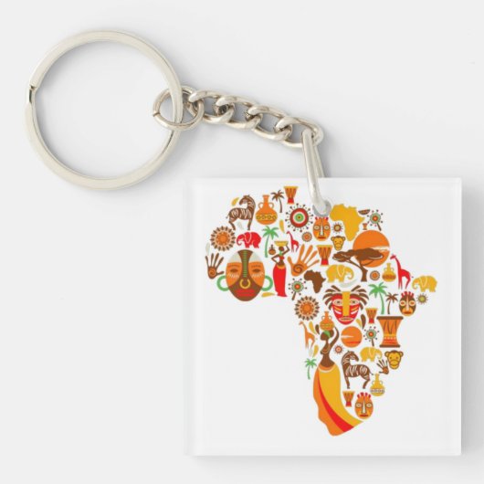 アフリカの地図 キーホルダー (正面)
