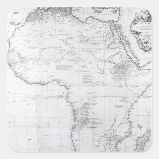 アフリカの地図 スクエアシール (正面)