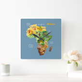 アフリカの地図 スクエア壁時計 (ホーム)