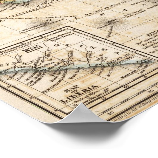 アフリカの地図 ポスター (角)