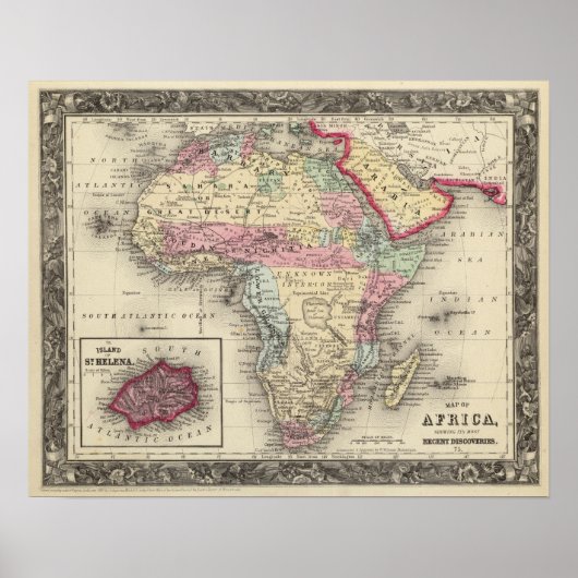 アフリカの地図 ポスター (正面)