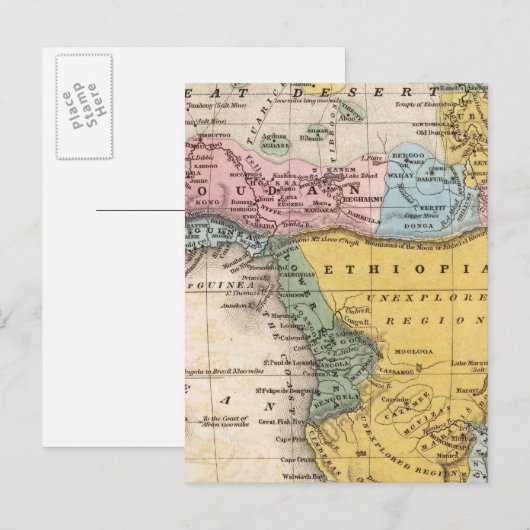 アフリカの地図 ポストカード (正面/裏面)