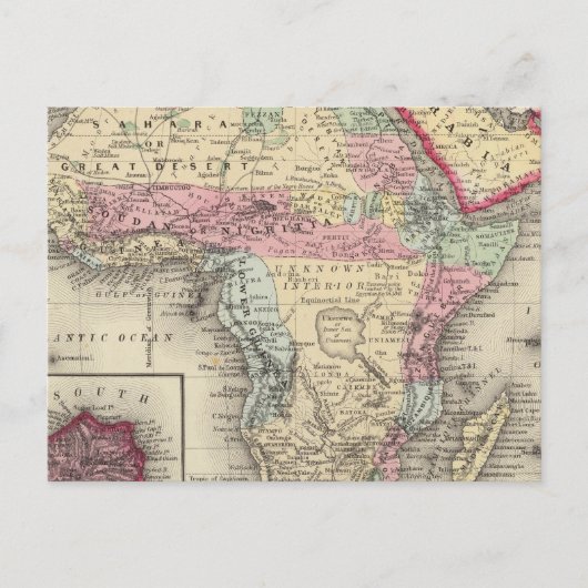 アフリカの地図 ポストカード (正面)