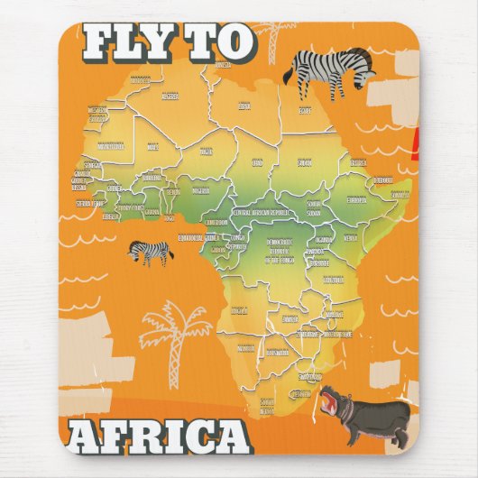 アフリカの地図 マウスパッド (正面)