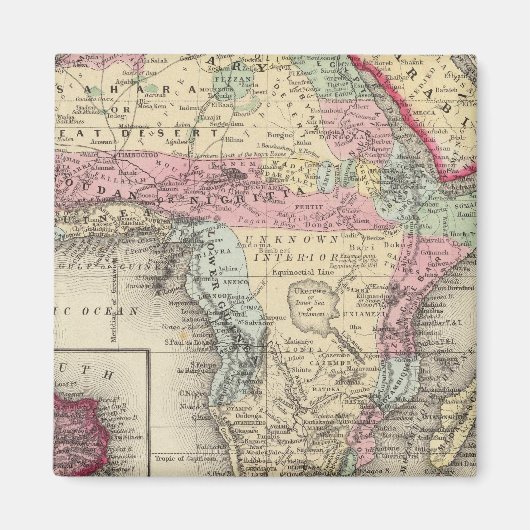 アフリカの地図 マグネット (正面)