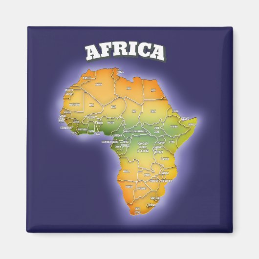 アフリカの地図 マグネット (正面)