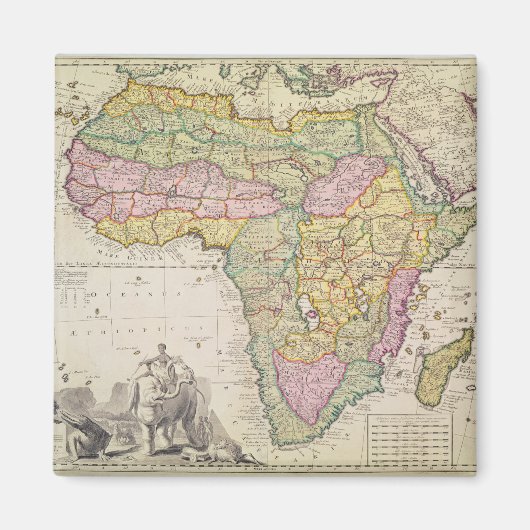 アフリカの地図 マグネット (正面)