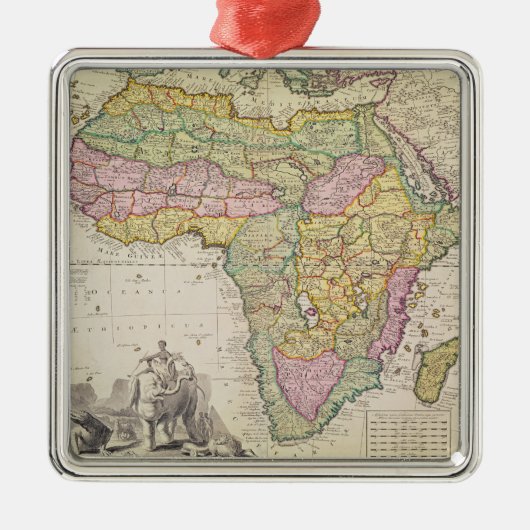 アフリカの地図 メタルオーナメント (正面)
