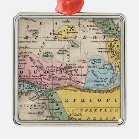 アフリカの地図 メタルオーナメント (正面)